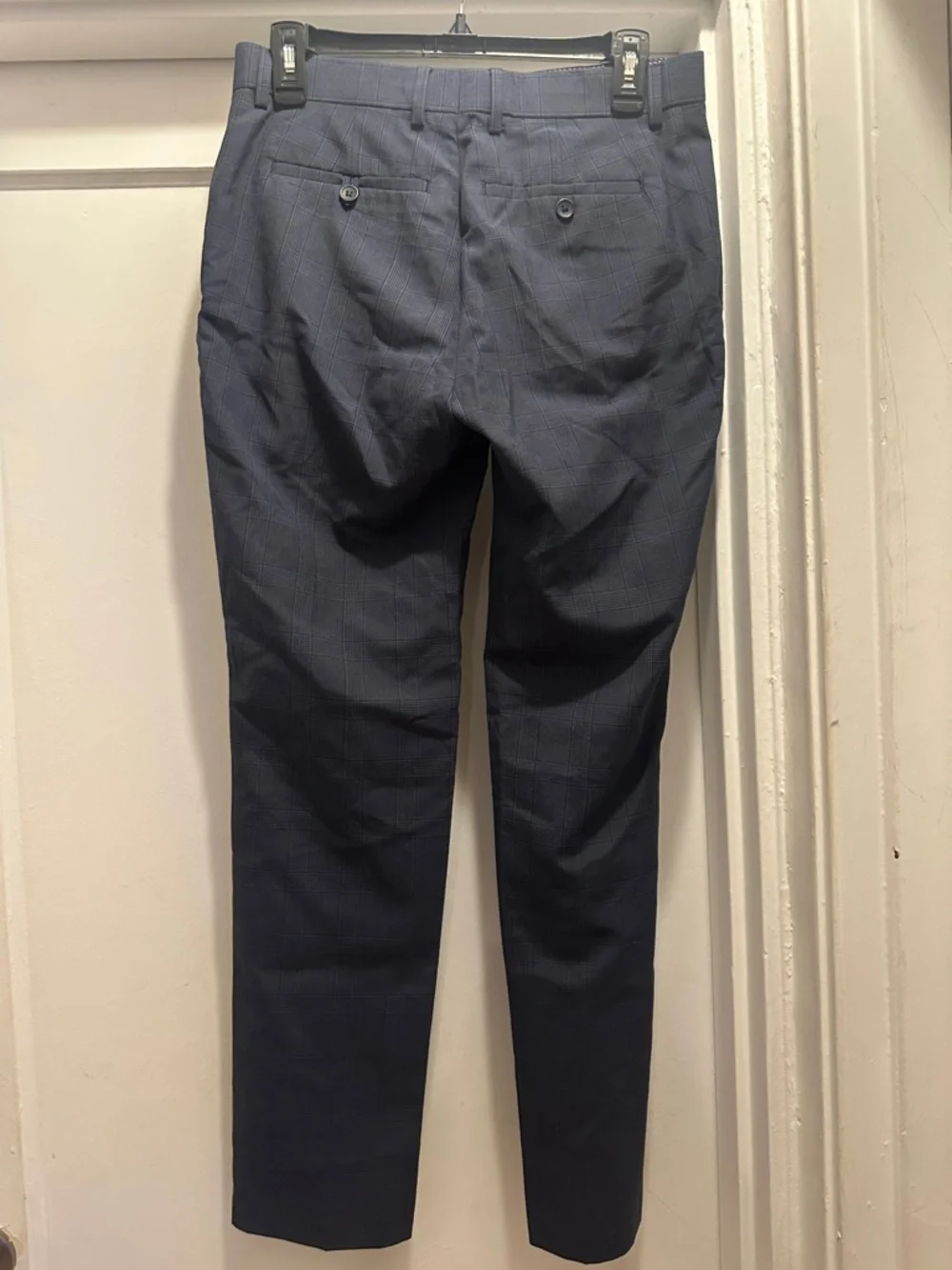 Banana Republic Men's Navy Windowpane Dress Pants Preloved